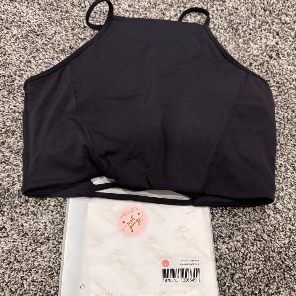 BUFFBUNNY IVY ONYX BLACK CROP TOP L
